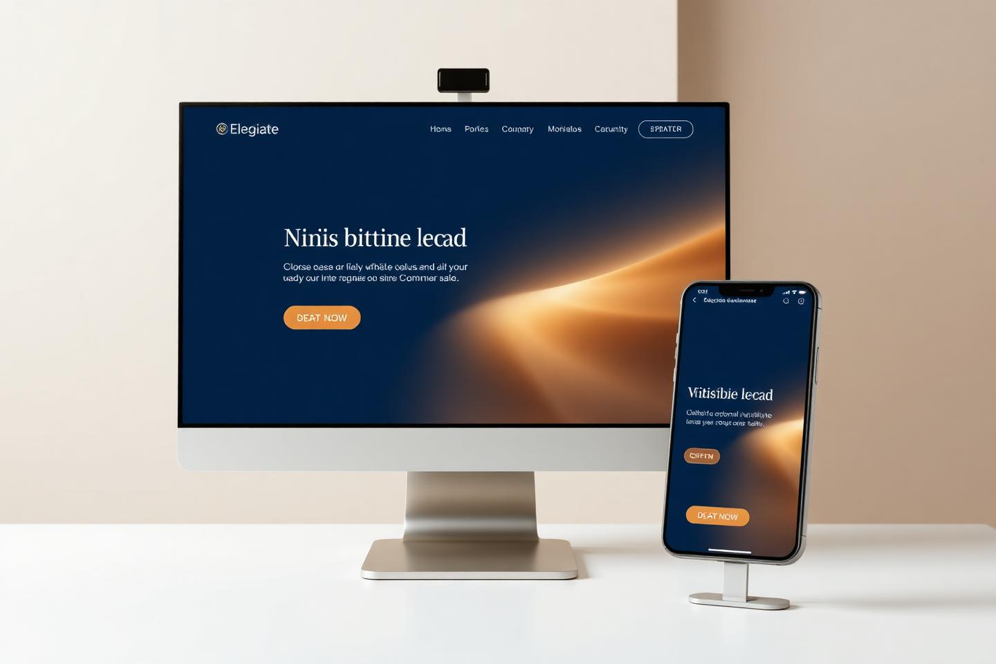 A custom website shown on desktop and mobile screens